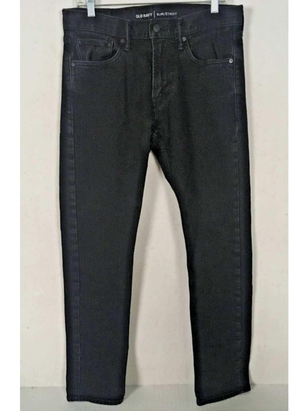 Old Navy Slim Jeans Size 30 x 32 Black Mid Rise Boot Cut Slim Dark Wash